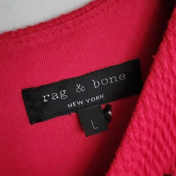 Rag & Bone Red Sleeveless Fit & Flare Dress | Size L - Picture 4 of 11